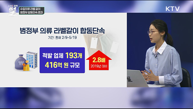 수입의류 라벨 갈이···범정부 합동단속 결과
