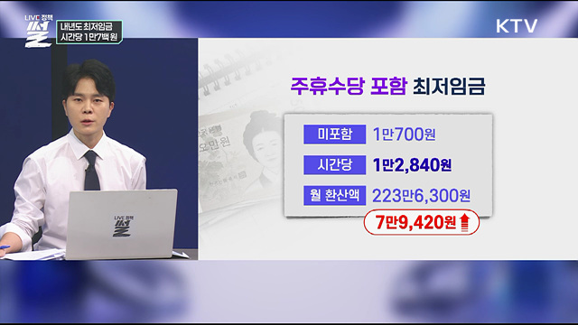 내년도 최저임금···시간당 1만7백 원