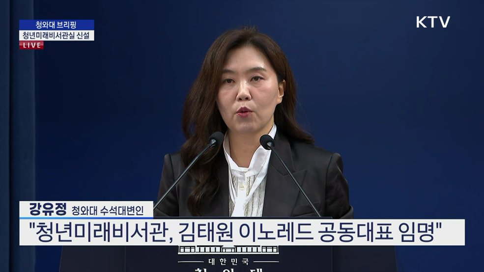 청와대 브리핑 - 청년미래비서관실 신설