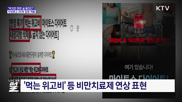 "먹기만 하면 살 빠진다?"···부당광고 26개 업체 적발