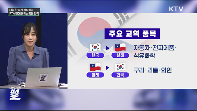 내일 한·칠레 정상회담···FTA 현대화·핵심광물 협력