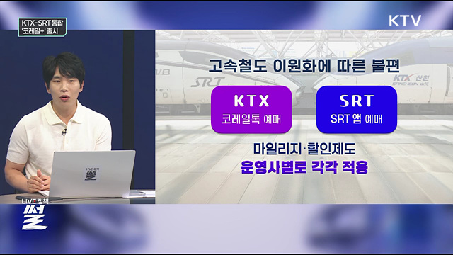 KTX-SRT 통합 '코레일+' 출시
