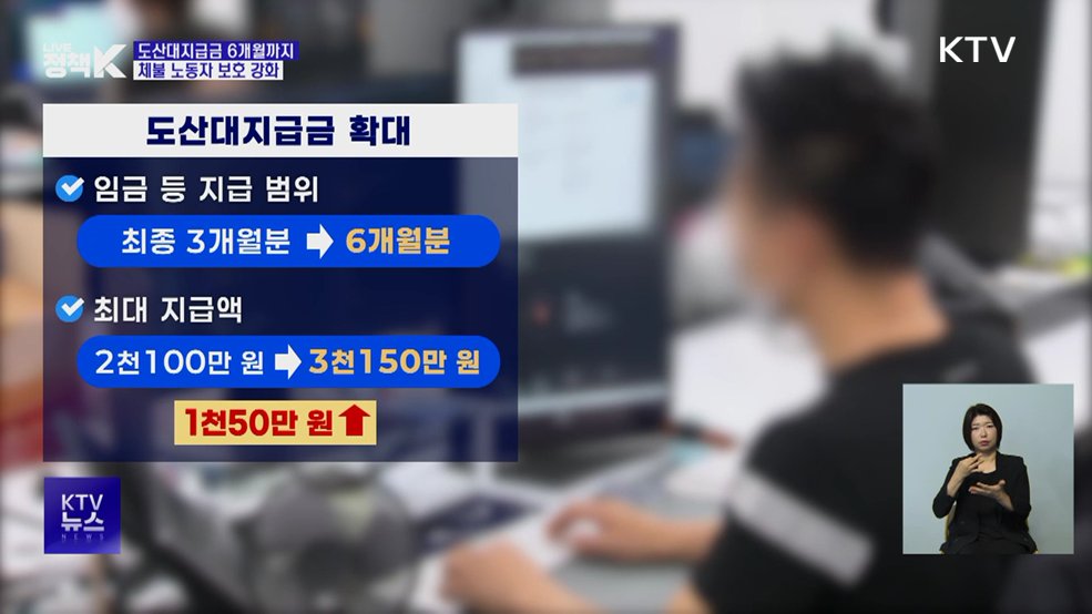 회사 도산해도 임금 6개월까지 보장···최대 3천150만 원
