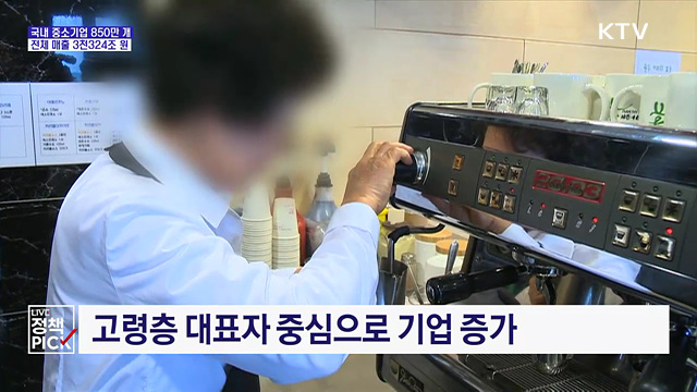 국내 중소기업 850만 개···전체 매출 3천324조 원