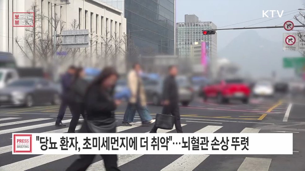 당뇨 환자, 초미세먼지 노출 시 뇌혈관 손상 더 뚜렷