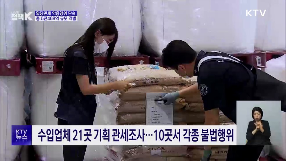 할당관세제도 악용행위 5천468억 규모 적발