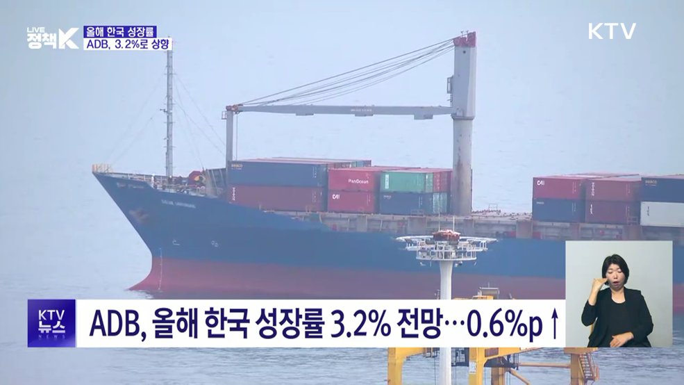 ADB, 올해 한국 성장률 3.2%로 상향···"반도체 호황"