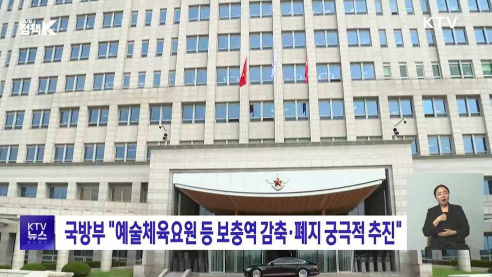국방부 "예술체육요원 등 보충역 감축·폐지 궁극적 추진"