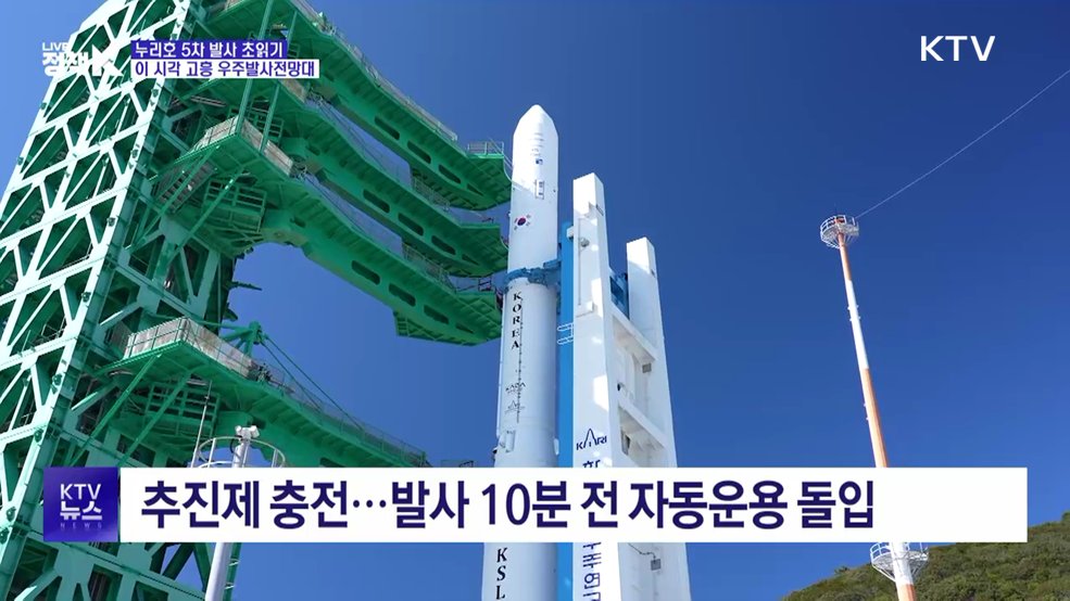 누리호 5차 발사 초읽기···이 시각 고흥우주발사전망대