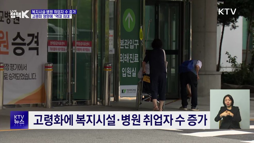 고령화에 복지시설·병원 취업자 수 증가···'역대 최대'