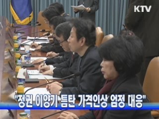 "정권 이양기 틈탄 가격인상 엄정 대응"