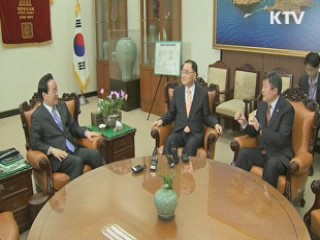 정 총리 국회 방문···정부개편안 처리 당부