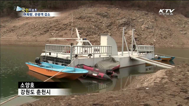소양호 수위 뚝…어획량, 관광객도 감소