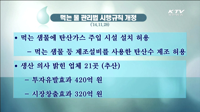 먹는 샘물 공장 내 탄산수 제조시설 설치 가능