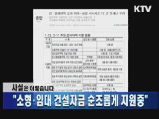 "소형·임대 건설자금 순조롭게 지원중"