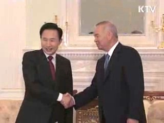 한-우즈벡 정상회담 '전방위 협력'