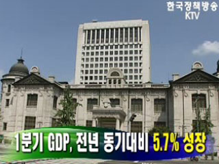 1분기 GDP, 전년 동기대비 5.7% 성장