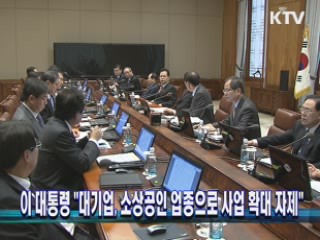 이 대통령 "대기업, 소상공인 업종으로 사업 확대 자제"