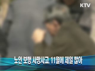 노인 보행 사망사고, 11월에 제일 많아