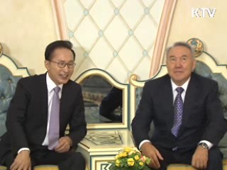 이 대통령, 발하쉬발전소 화상 착공식 참석