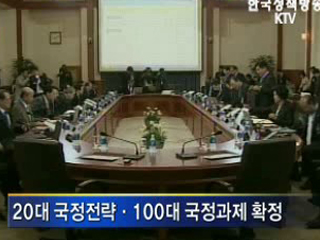 20대 국정전략 100대 국정과제 확정