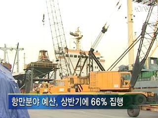 항만 예산 66%, 상반기 집행