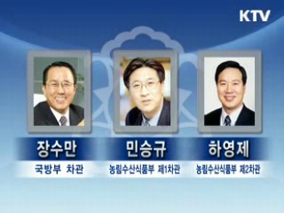 장수만 국방부 차관·민승규 농림 1차관 내정