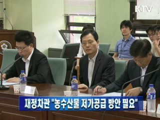 재정차관 "농수산물 저가공급 방안 필요"