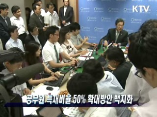 공무원 특채비율 50% 확대방안 백지화