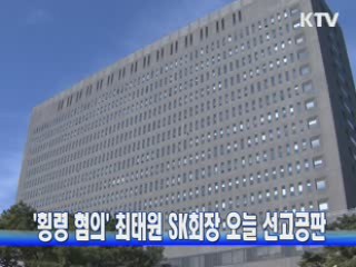 '횡령 혐의' 최태원 SK회장 오늘 선고공판