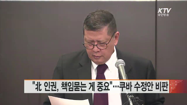 "北 인권, 책임묻는 게 중요"…쿠바 수정안 비판