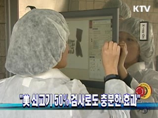 "美 쇠고기 50% 검사로도 충분한 효과"