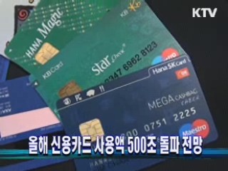 올해 신용카드 사용액 500조 돌파 전망