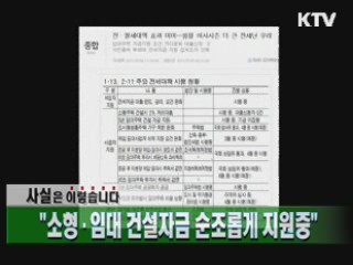 "소형·임대 건설자금 순조롭게 지원중"