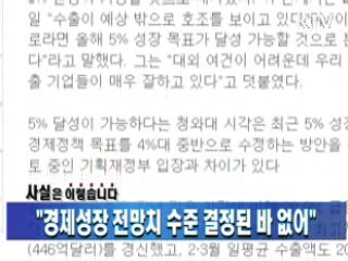 "경제성장 전망치 수준 결정된 바 없어"