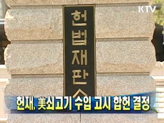 헌재, 美쇠고기 수입 고시 합헌 결정