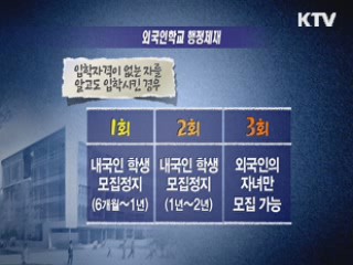 외국인학교, 부정입학 3차례 적발시 '퇴출'
