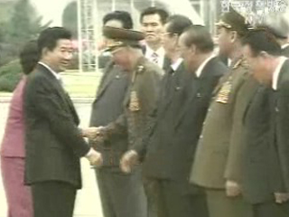 노 대통령, 환영식 뒤 백화원 영빈관 도착