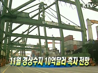 11월 경상수지 10억달러 흑자 전망
