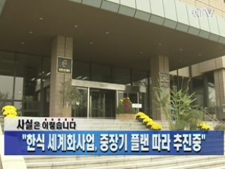 "한식 세계화사업, 중장기 플랜 따라 추진중"