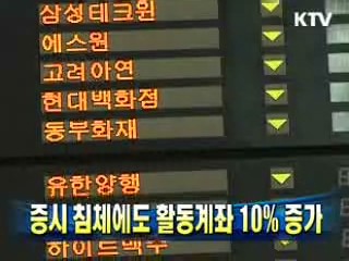 증시 침체에도 활동계좌 10% 증가