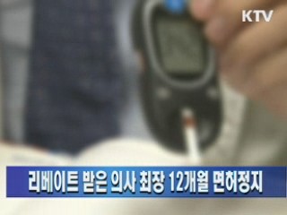 리베이트 받은 의사 최장 12개월 면허정지