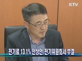 전기료 13.1% 인상안, 전기위원회서 부결