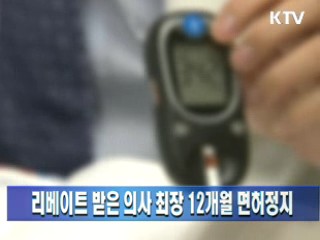 리베이트 받은 의사 최장 12개월 면허정지