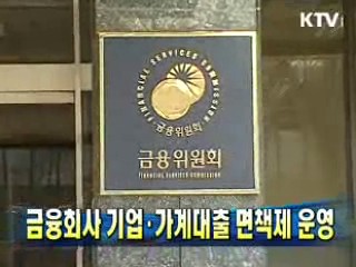 금융회사 기업·가계대출 면책제 운영
