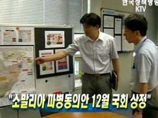 소말리아 파병동의안 12월 국회 상정