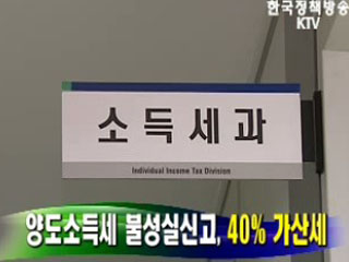 양도소득세 불성실신고, 40% 가산세