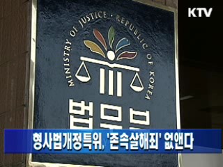 형사법개정특위, '존속살해죄' 없앤다