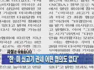 "한·미 쇠고기 관세 어떤 협의도 없다"