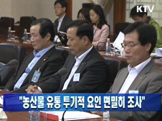 "농산물 유통 투기적 요인 면밀히 조사"